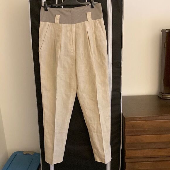 Fabiana Filippi NWOT Knit Waistband Organic Cotton/Linen Pants.  Size 42/6. - Picture 1 of 7